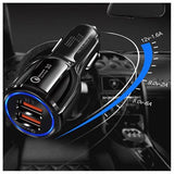 Quick Charge 3.0 30W Hurtig Billader DC-681 - 2 x USB - Sort