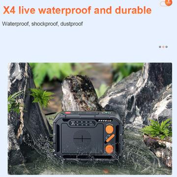 R-N31 Solar nødradio med håndsving og powerbank 5000mAh - Sort