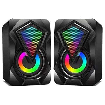 RGB Stereo Gaming Højttalere X2 - 2x3W - Sort