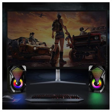 RGB Stereo Gaming Højttalere X2 - 2x3W - Sort