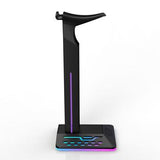 2-i-1 Hovedtelefonstativ / USB-hub med RGB RGBD8 - Sort