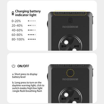 ROCKBROS JP008 5000mAh kablet powerbank cykel forlygte udendørs cykling bærbar cykellygte