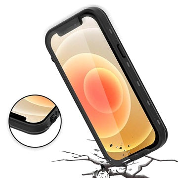 Redpepper Dot+ iPhone 13 Mini Vandtæt Taske - IP68 - Mørkegrå / Sort