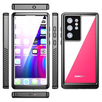Redpepper FS IP68 Samsung Galaxy S22 Ultra 5G Vandtæt Cover - Sort