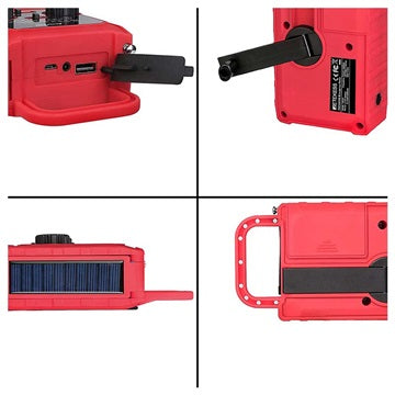 Retekess TR201 Bærbar Håndsvingsradio / Powerbank - Rød