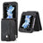 Samsung Galaxy Z Flip5 Retro Belagt Cover med Pung - Sort