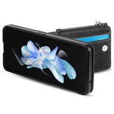 Samsung Galaxy Z Flip5 Retro Belagt Cover med Pung - Sort