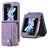 Samsung Galaxy Z Flip5 Retro Belagt Cover med Pung - Lilla
