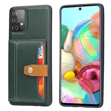 Samsung Galaxy A53 5G Retro Style Cover med Pung - Grøn
