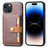 iPhone 15 Plus Retro Style Cover med Pung - Brun