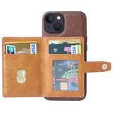 iPhone 15 Plus Retro Style Cover med Pung - Brun