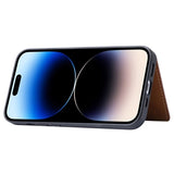 iPhone 15 Plus Retro Style Cover med Pung - Brun