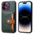 iPhone 15 Pro Retro Style Cover med Pung - Grøn
