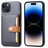 iPhone 15 Retro Style Cover med Pung - Sort