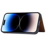 iPhone 15 Retro Style Cover med Pung - Brun