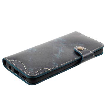 Samsung Galaxy S9 Retro Læderpung - Blå