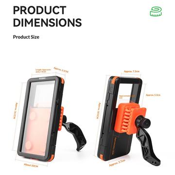 Rockbros vandtæt magnetisk telefonholder til cykel og e-cykel - 4.7"-6.9" - sort