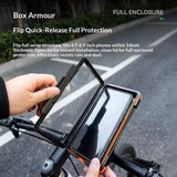 Rockbros vandtæt magnetisk telefonholder til cykel og e-cykel - 4.7"-6.9" - sort