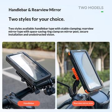 Rockbros vandtæt magnetisk telefonholder til cykel og e-cykel - 4.7"-6.9" - sort