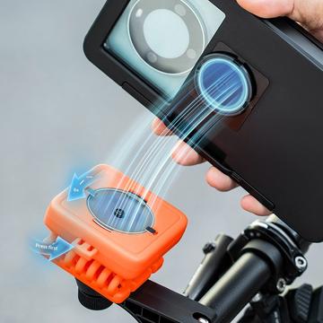 Rockbros vandtæt magnetisk telefonholder til cykel og e-cykel - 4.7"-6.9" - orange