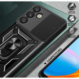 Samsung Galaxy S26 Roterende Ring Hybrid Cover med Kameraskjold - Sort