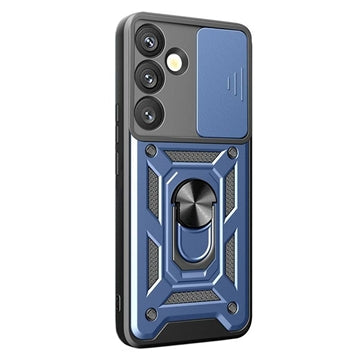 Samsung Galaxy S26 Roterende Ring Hybrid Cover med Kameraskjold - Blå