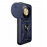 Honor X70/X9d/Magic8 Lite Roterende Ring Hybrid Cover med Kameraskjold - Blå