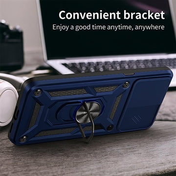 Motorola Edge 70 Roterende Ring Hybrid Cover med Kameraskjold - Blå