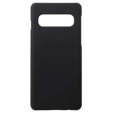 Samsung Galaxy S10 Gummibelagt Plastik Cover - Sort