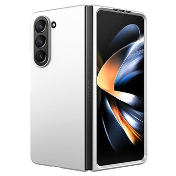 Samsung Galaxy Z Fold5 Gummibelagt Plastik Cover - Sølv