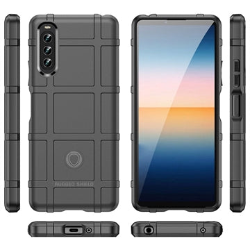 Sony Xperia 10 IV Rugged Shield TPU Cover - Sort