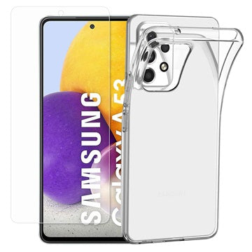 Saii 2-i-1 Samsung Galaxy A53 5G TPU Cover & Skærmbeskyttelse Hærdet Glas
