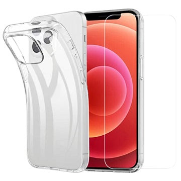 Saii 2-i-1 iPhone 13 Mini TPU Cover & Skærmbeskyttelse Hærdet Glas