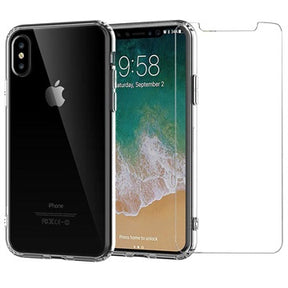 Saii 2-i-1 iPhone X/XS TPU Cover & Skærmbeskyttelse Hærdet Glas