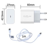 Saii 20W PD Oplader og Lightning Kabel - EU-stik - Hvid