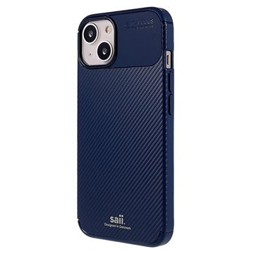 Saii Karbonfiber iPhone 13 Mini TPU Cover - Blå