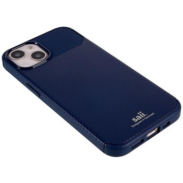 Saii Karbonfiber iPhone 13 Mini TPU Cover - Blå