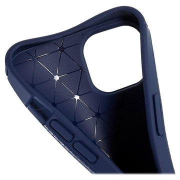 Saii Karbonfiber iPhone 13 Mini TPU Cover - Blå