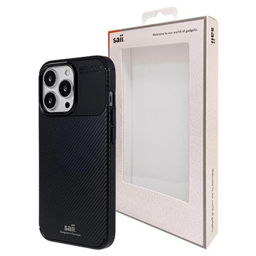 Saii Karbonfiber iPhone 13 Pro TPU Cover - Sort