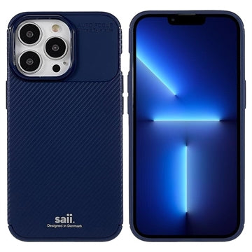 Saii Karbonfiber iPhone 13 Pro TPU Cover - Blå
