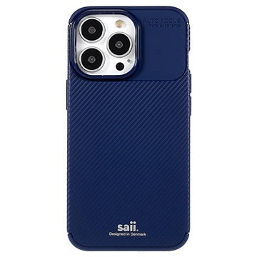 Saii Karbonfiber iPhone 13 Pro Max TPU Cover - Blå
