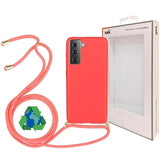 Saii Eco Line Samsung Galaxy S21 5G Cover med Strap - Rød