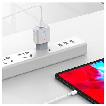 Saii PD Opladningssæt - 20W, USB-C - EU-stik - Hvid