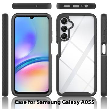 Samsung Galaxy A05s 360 Beskyttelse Cover - Sort / Klar