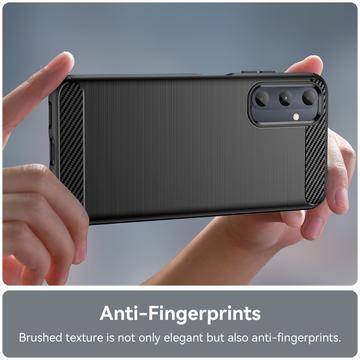 Samsung Galaxy A05s Børstet TPU Cover - Karbonfiber - Sort