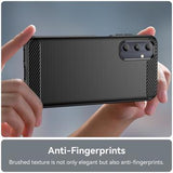 Samsung Galaxy A05s Børstet TPU Cover - Karbonfiber - Sort