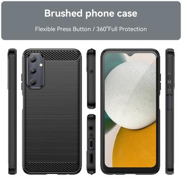Samsung Galaxy A05s Børstet TPU Cover - Karbonfiber - Sort