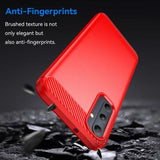 Samsung Galaxy A05s Børstet TPU Cover - Karbonfiber - Rød