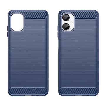 Samsung Galaxy A06 5G Børstet TPU Cover - Karbonfiber - blå