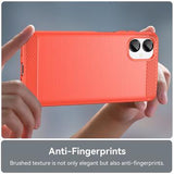 Samsung Galaxy A06 5G Børstet TPU Cover - Karbonfiber - rød